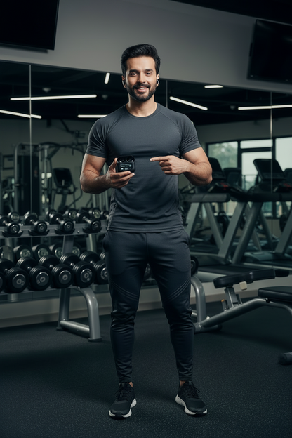 Black A9 Pro ANC Bluetooth 5.4 Wireless Earbuds with Smart Screen and Active Noise Cancellation
